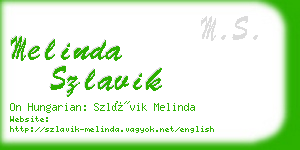 melinda szlavik business card